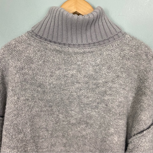 Free People Milo Turtleneck Sweater Gray XS Oversized Knit - Picture 10 of 11